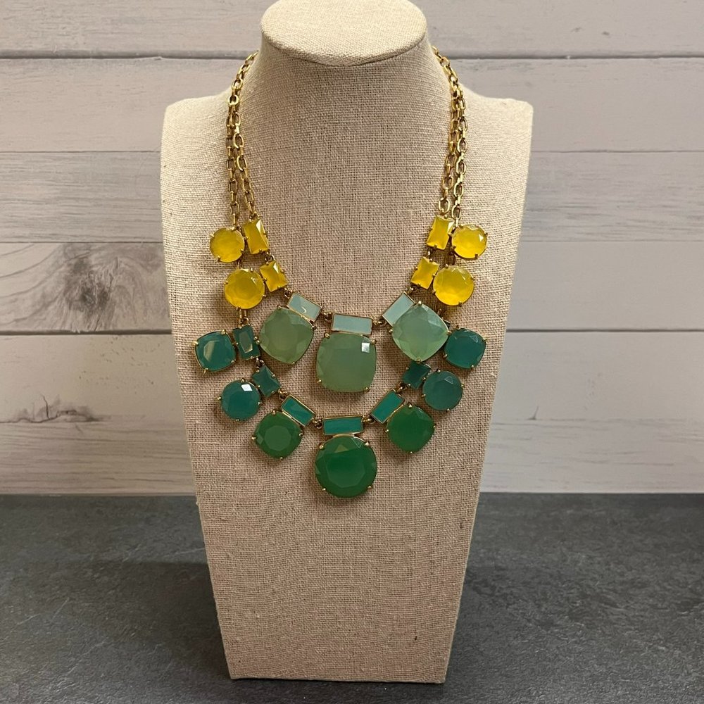 Kate Spade "Make A Stir" Double Strand Necklace - Teal and Yellow